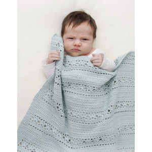 Heure de la Sieste par DROPS Design - Modèle de Crochet - Couverture Bébé 65x81cm