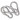 Infinity Hearts Mousqueton avec Serrure Acier Inoxydable Argenté 60x30mm - 3 pces