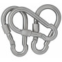 Infinity Hearts Mousqueton avec Serrure Acier Inoxydable Argenté 100x50mm - 3 pces