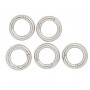 Infinity Hearts Anneau O-ring / sans fin avec ouverture Laiton Argent Dia. 18mm - 5 pcs