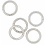 Infinity Hearts Anneau O-ring / sans fin avec ouverture Laiton Argent Ø30mm - 5 pcs