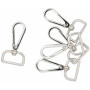 Infinity Hearts Mousqueton avec anneau en D Laiton Argent 60x30mm - 5 pcs