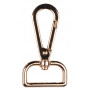 Infinity Hearts Mousqueton avec anneau en D Laiton Or clair 60x30mm - 5 pcs