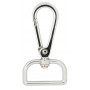 Infinity Hearts Mousqueton avec anneau en D Laiton Argent 60x30mm - 5 pcs