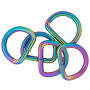 Infinity Hearts Anneau D Fer Mélange de couleurs 25x25mm - 5 pcs