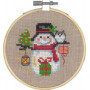 Permin Kit de Broderie Bonhomme de Neige Ø10cm