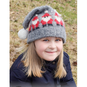 Merry Santas Hat par DROPS Design - Modèle de Tricot - Bonnet tailles 3-14 ans