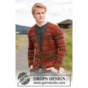 Firecracker by DROPS Design - Veste en tricot pour hommes avec poches Patron taille S - XXXL