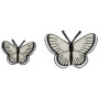 Etiquette thermocollante Papillons Argent Ass. tailles - 2 pcs