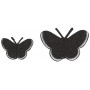 Etiquette thermocollante Papillons noirs Tailles assorties - 2 pièces