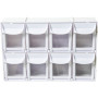 Infinity Hearts Système de tiroirs / étagère de rangement / rack à tiroirs en plastique blanc 8 tiroirs 30.3x8.7x20.3cm