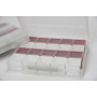 Infinity Hearts Boîte de Rangement en Plastique avec 20 compartiments amovibles Transparent/Blanc/Rouge 40,4x34,9x7,3cm