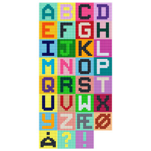 Chiffres et lettres réalisés avec Pixelhobby par Rito Krea - Lettres perlées - 48 pièces