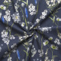 Gütermann Ring a Roses - Le plus beau tissu en coton 10-537 Bleu foncé avec fleurs 145cm - 50cm