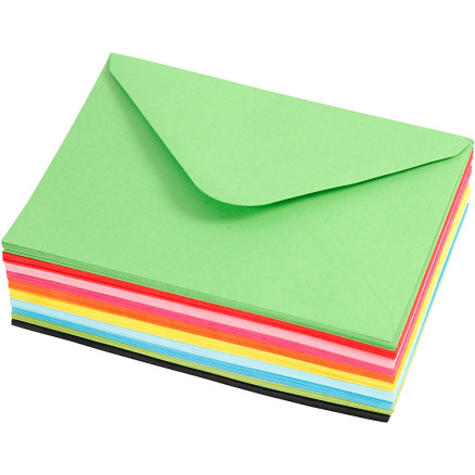 Cartes Et Enveloppes, 15x15 cm, 16x16 cm, Blanc, 50 Set, 1 Pq.