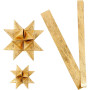 Bandes de papier étoiles, or, L: 44+78 cm, d 6,5+11,5 cm, L: 15+25 mm, 32 bandes/ 1 Pq.