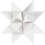 Bandes de papier étoiles, blanc, L: 44+78 cm, d 6,5+11,5 cm, L: 15+25 mm, 32 bandes/ 1 Pq.