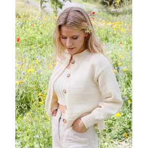 Prairie Rose Cardigan by DROPS Design - Patron de tricot pour cardigan taille S - XXXL