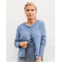 Cardigan bleu paon par DROPS Design - Patron de tricot pour cardigan taille S - XXXL