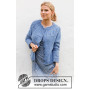 Cardigan bleu paon par DROPS Design - Patron de tricot pour cardigan taille S - XXXL