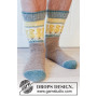 Chaussettes Dancing Chicken par DROPS Design - Modèle de chaussettes à tricoter taille 35/37 - 44/46