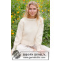 Prairie Rose Sweater by DROPS Design - Patron de tricot pour chemisier taille S - XXXL