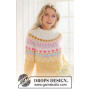Lemon Meringue Sweater by DROPS Design - Patron de tricot pour chemisier taille S - XXXL