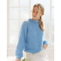 Blueberry Cream Sweater by DROPS Design - Patron de tricot pour chemisier taille S - XXXL