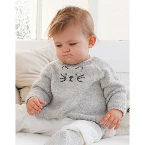 Meow Meow Sweater by DROPS Design -Baby Bluse Strikkeopskrift str. 0/1 mdr - 3/4 år