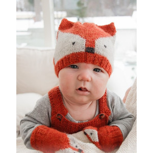 Baby Fox by DROPS Design - Patron de tricot pour bonnet et moufles Taille Prématuré - 3/4 ans