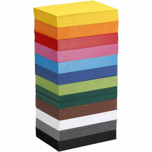Papier cartonné coloré, A6, 105x148 mm, 250 gr, blanc, 100 flles