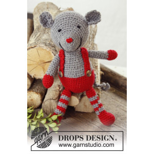 Stuart Little par DROPS Design - Souris de Noël à bretelles Patron au crochet 28 cm