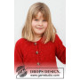 Veste Hibiscus Rouge par DROPS Design - Patron de tricot Cardigan taille 3-14 ans