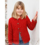 Veste Hibiscus Rouge par DROPS Design - Patron de tricot Cardigan taille 3-14 ans