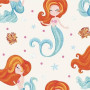 Tissu imprimé en jersey de coton 150cm 002 Mermaids - 50cm