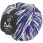 Lana Grossa Lala Berlin Flamy Yarn 104 Bleu violet/pétrole/blanc/marine mélangé