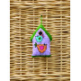 Permin Kit de broderie Maison d'oiseau violet 7x9cm