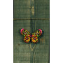 Kit de broderie Permin Papillon vert rose 9x6cm