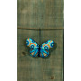 Permin Kit de Broderie Papillon turquoise 9x6cm