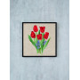 Permin Kit de broderie tulipes rouges R5796 30x30cm