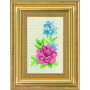Permin Kit de Broderie Rose et fleurs bleues 9x14cm