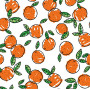 Tissu imprimé en jersey de coton 150 cm 050 Oranges - 50cm