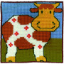 Kit de broderie Permin Vache en paille pour enfants 25x25cm