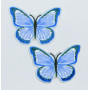 Etiquette thermocollante Papillon bleu 4 x 3 cm - 2 pièces