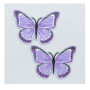 Etiquette thermocollante Papillon violet 4 x 3 cm - 2 pièces