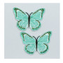 Etiquette thermocollante Papillon vert 3 x 3 cm - 2 pièces
