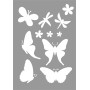 Pochoirs/Template Papillons/Fleurs 21 x 29 cm