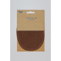 Patches de coude en daim ovale marron 10.5x13.2cm - 2 pcs.