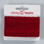 Infinity Hearts Lace Ribbon Polyester 25mm 10 Wine Red - 5m