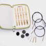 KnitPro Bamboo Set d'aiguilles circulaires interchangeables Bamboo 60-80-100 cm 3-5 mm 5 tailles - kit pour débutants